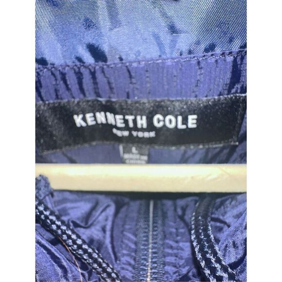 Kenneth Cole Jacket Women’s Large Navy Blue Hooded Zip Rain Wind Casual - Picture 3 of 5